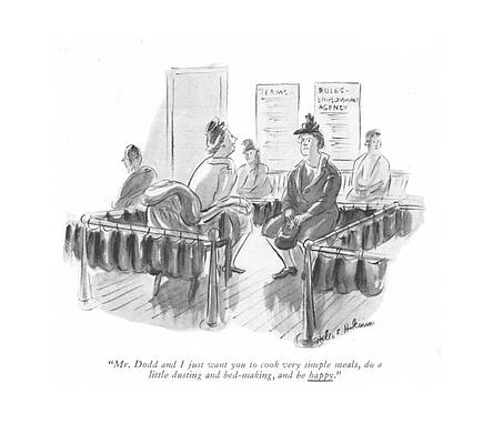 Simple Drawing - Mr. Dodd And I Just Want You To Cook Very Simple by Helen E. Hokinson