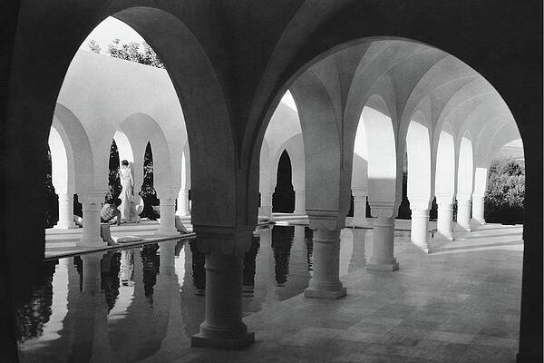 Elegant Arched Walkway Reflections Wall Art