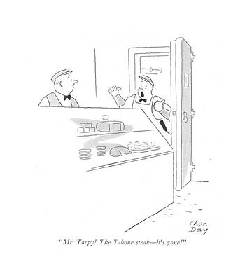 Meat Drawing - Mr. Tarpy! The T-bone Steak - It's Gone! by Chon Day
