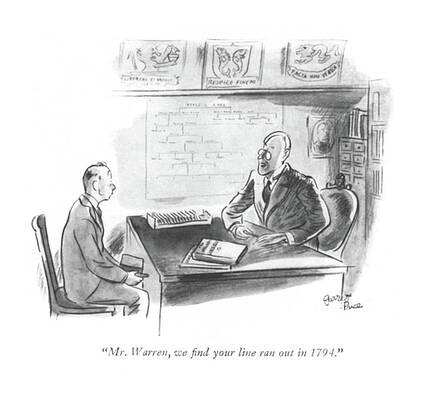 Lonely Wall Art featuring the drawing Mr. Warren, We ?nd Your Line Ran Out In 1794 by Garrett Price