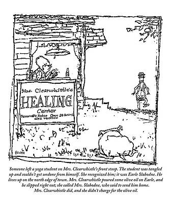 Spa Wall Art featuring the drawing Mrs. Clearwhistle by George Booth