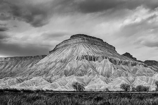 Nature Photograph - Mt. Garfield - Black And White by Jeff Stoddart