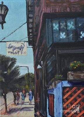 Cityscape Wall Art featuring the painting Muddy Pig by Laura Toth