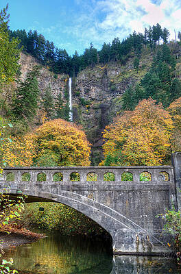 Blue Photograph - Multnomah Falls 5 by David Hart