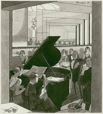 Elegant Evening at the Grand Piano Digital Art