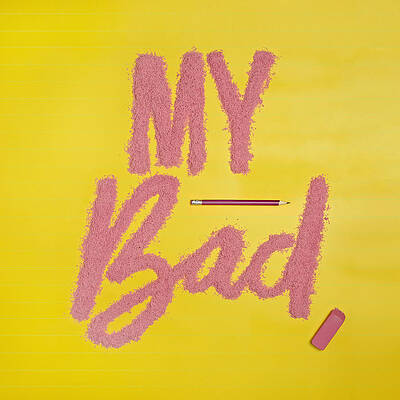 My Bad in Pink Eraser Shavings Wall Art