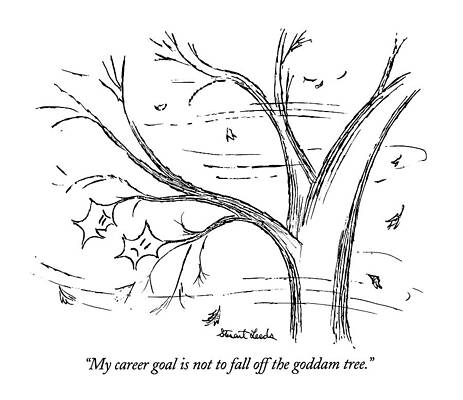 Wind Drawing - My Career Goal Is Not To Fall Off The Goddam Tree by Stuart Leeds