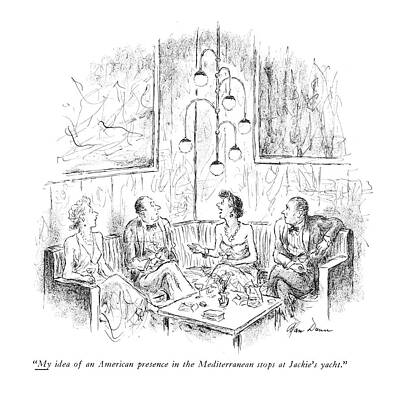 American History Wall Art featuring the drawing My Idea Of An American Presence by Alan Dunn