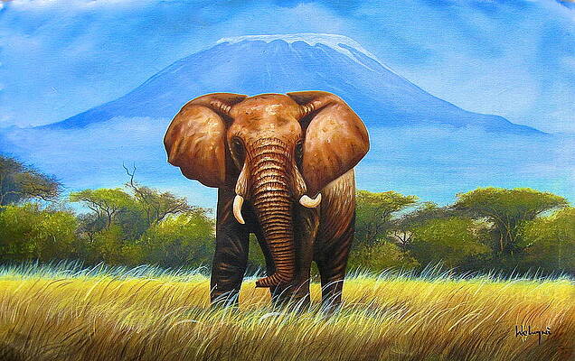 Kenya Wall Art featuring the painting My Mountain by Chagwi