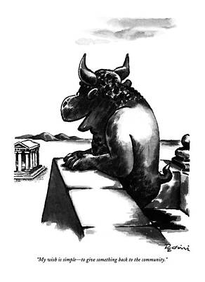 Simple Drawing - My Wish Is Simple - To Give Something Back by Eldon Dedini