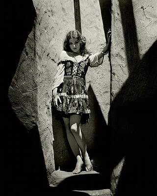 Lace Wall Art featuring the photograph Myrna Loy In A Cave by Nickolas Muray