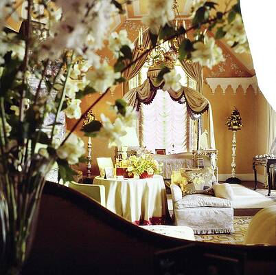 Antique Photograph - Nancy Lancaster's Bedroom by Horst P. Horst