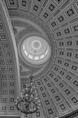 Intricate Dome Ceiling and Chandelier Photograph