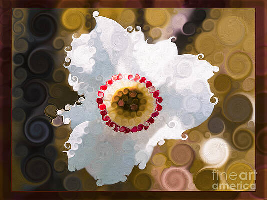 Wall Art featuring the painting Naturalized Narcissus Flower Abstract Painting by Omaste Witkowski