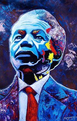 Wall Art featuring the painting Nelson Mandela by Evans Yegon