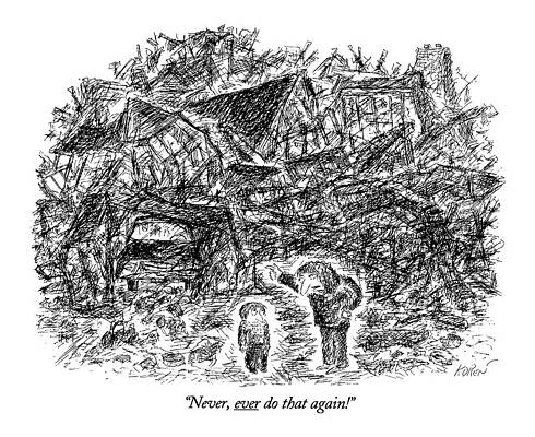 Background Drawing - Never, Ever Do That Again! by Edward Koren