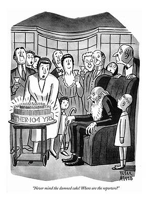 Celebration Drawing - Where Are The Reporters? by Peter Arno