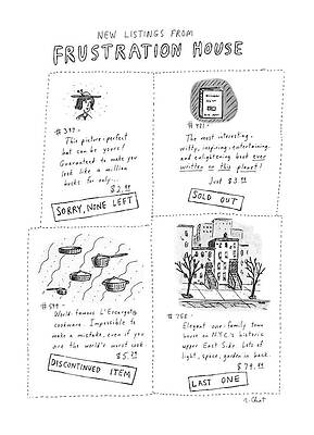 Elegant Wall Art featuring the drawing New Listings From Frustration House by Roz Chast
