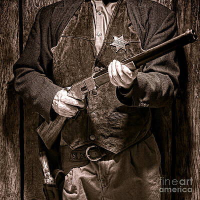 Sheriff Holding a Rifle Photograph
