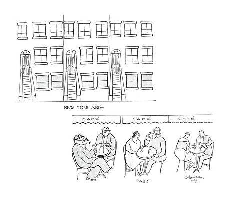 Paris Drawing - New York And Paris by Abe Birnbaum