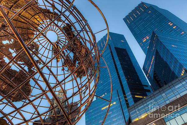 Wall Art featuring the photograph New York City Columbus Circle Landmarks I by Clarence Holmes
