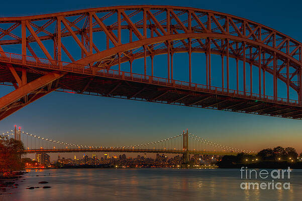 Wall Art featuring the photograph New York City Hell Gate Bridges III by Clarence Holmes