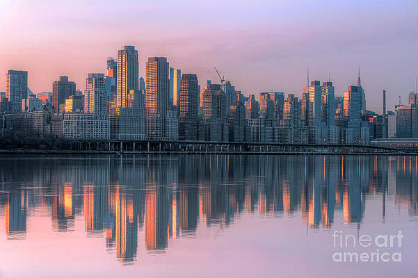 Reflection Wall Art featuring the photograph New York City West Side Dawn I by Clarence Holmes