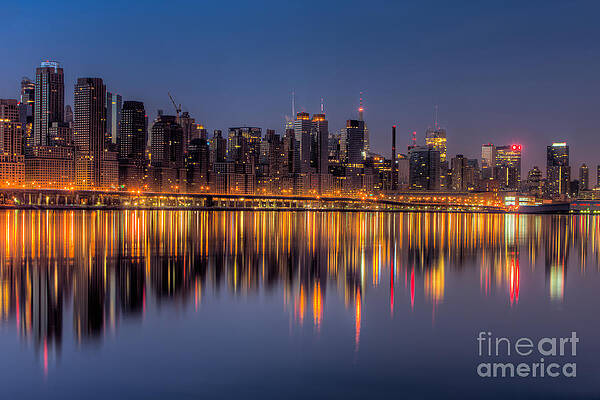 Reflection Wall Art featuring the photograph New York City West Side Morning Twilight I by Clarence Holmes
