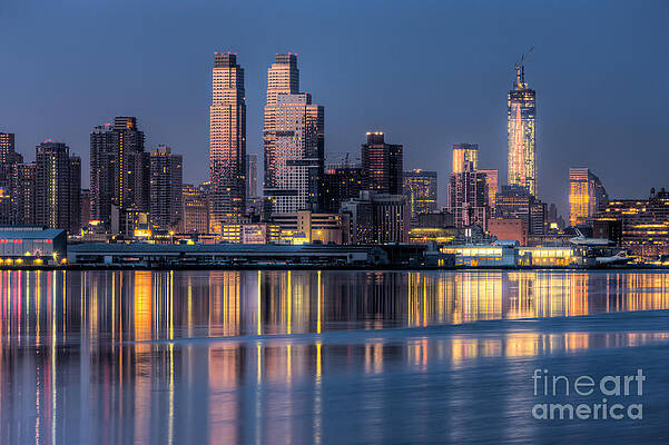 Wall Art featuring the photograph New York City West Side Morning Twilight III by Clarence Holmes