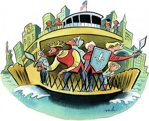 Ferry Wall Art featuring the digital art New York Classical Theatre's Henry V Takes by Marcellus Hall