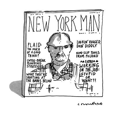 Construction Drawing - New York Man by Michael Crawford