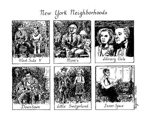 6 Wall Art featuring the drawing New York Neighborhoods by Huguette Marte