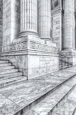 Wall Art featuring the photograph New York Public Library Columns And Stairs II by Clarence Holmes