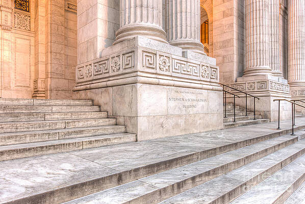 Wall Art featuring the photograph New York Public Library Columns And Stairs III by Clarence Holmes