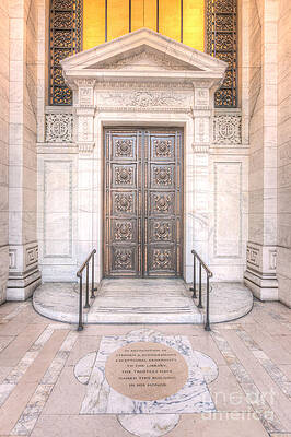 Wall Art featuring the photograph New York Public Library Entrance I by Clarence Holmes