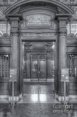Wall Art featuring the photograph New York Public Library Main Reading Room Entrance II by Clarence Holmes