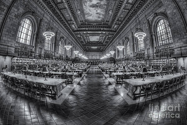 Wall Art featuring the photograph New York Public Library Main Reading Room VIII by Clarence Holmes