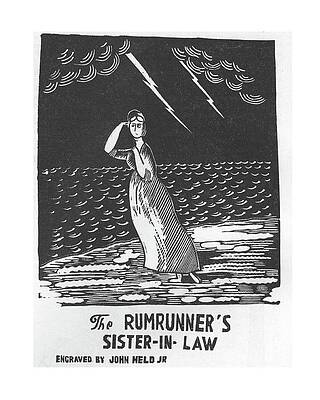 Lightning Drawing - Rumrunner's Sister In Law by John Held Jr