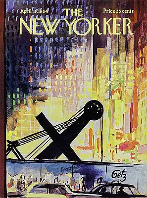 Colorful Cityscape with Saxophone Wall Art