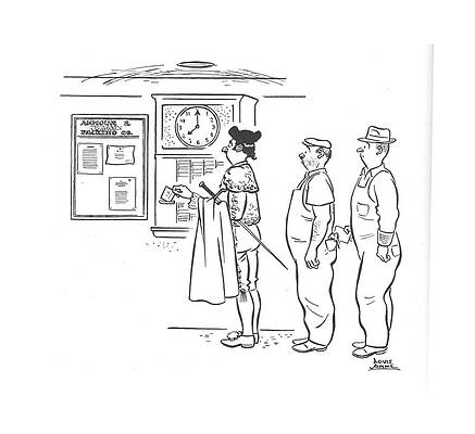 Clock Drawing - New Yorker April 13th, 1940 by Louis Jamme