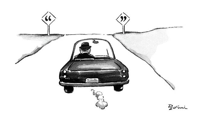 Drive Wall Art featuring the drawing New Yorker April 13th, 1987 by Eldon Dedini