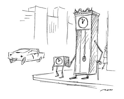 Clock Drawing - New Yorker April 13th, 1992 by Al Ross