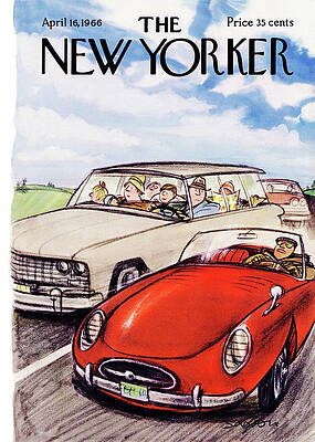 Drive Wall Art featuring the painting New Yorker April 16th, 1966 by Charles Saxon