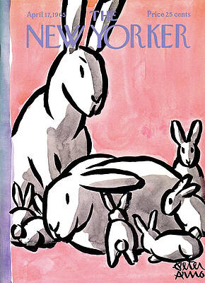 Group of Playful Rabbits Painting