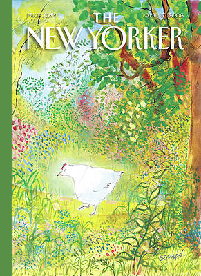 Chicken in Vibrant Greenery Wall Art