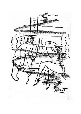 Nautical Drawing - New Yorker April 19th, 1941 by W.P. Trent, Jr.