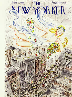 Flying Painting - New Yorker April 2, 1937 by Constantin Alajalov