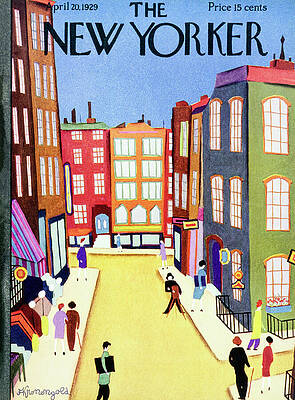 Colorful City Street Scene Wall Art