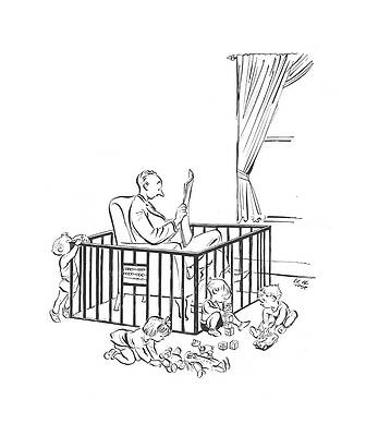 Dad Drawing - New Yorker April 20th, 1940 by Carl Rose