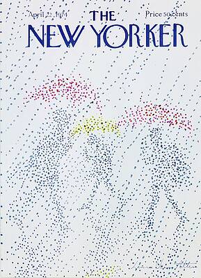 Colorful Umbrellas in the Rain Wall Art